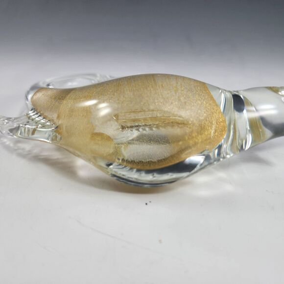Murano Glass Swordfish Figurine Marlin Fish Paperweight Gold Fleck w Label Italy - Picture 11 of 12